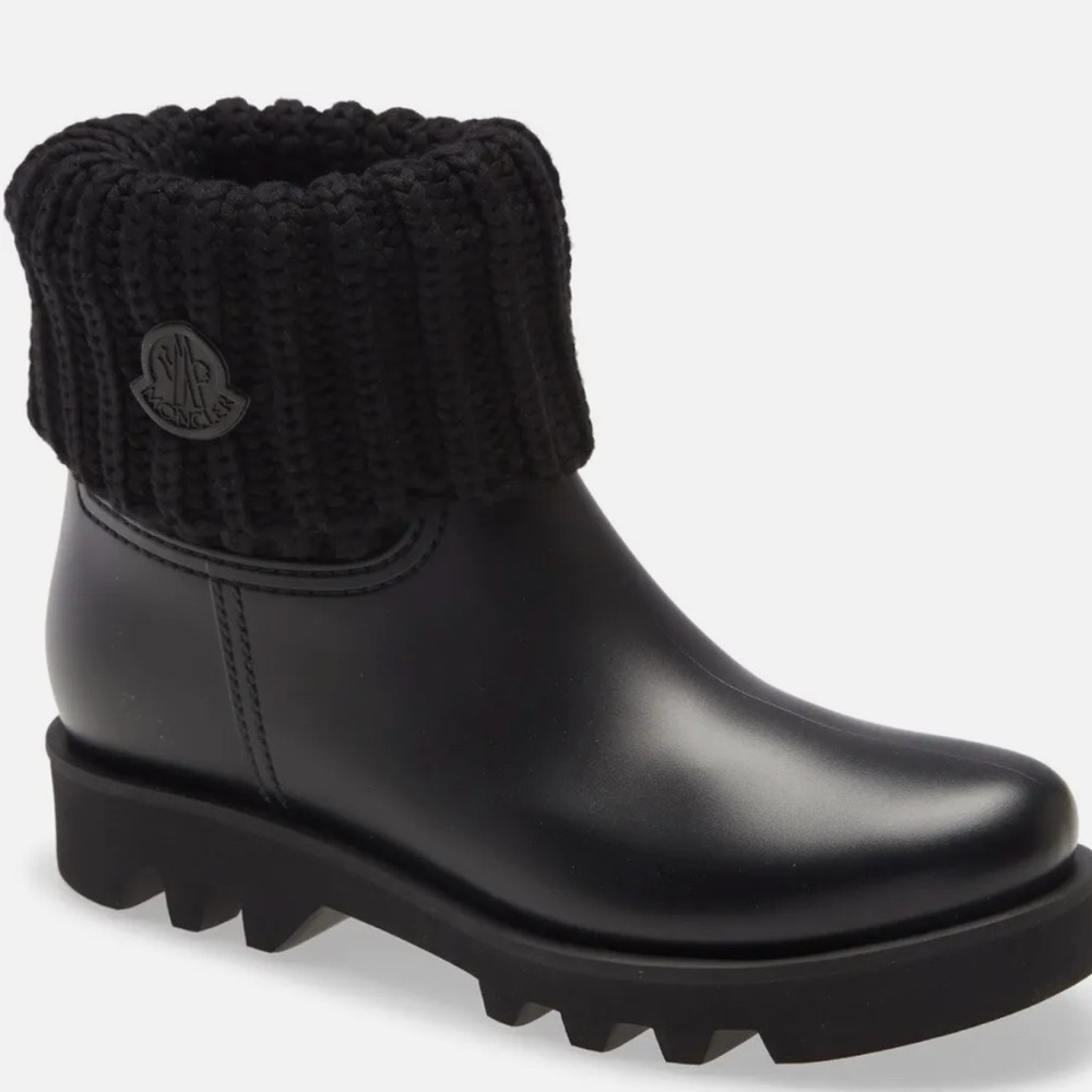 Moncler Ginette Cuffed Rib-Knit Boots